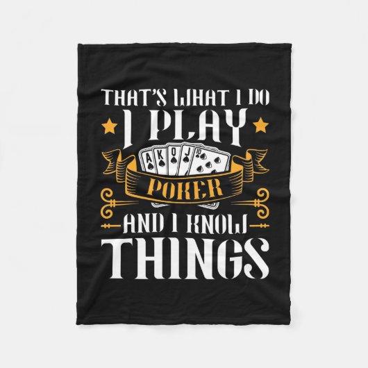 トランプのポーカー遊 フリースブランケット (正面)