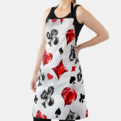 トランプのポーカー選手ギャンブラー遊のカードがラスベガスに似合う エプロン (インサイチュ)