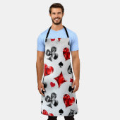 トランプのポーカー選手ギャンブラー遊のカードがラスベガスに似合う エプロン (着用した状態)
