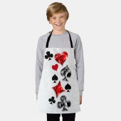 トランプのポーカー選手ギャンブラー遊のカードがラスベガスに似合う エプロン (着用した状態)
