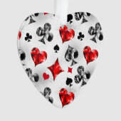 トランプのポーカー選手ギャンブラー遊のカードがラスベガスに似合う オーナメント (正面)