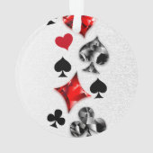 トランプのポーカー選手ギャンブラー遊のカードがラスベガスに似合う オーナメント (裏面)