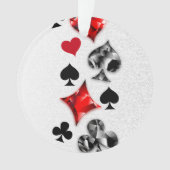 トランプのポーカー選手ギャンブラー遊のカードがラスベガスに似合う オーナメント (正面)