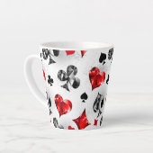 トランプのポーカー選手ギャンブラー遊のカードがラスベガスに似合う カフェラテマグ (左アングル)