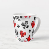 トランプのポーカー選手ギャンブラー遊のカードがラスベガスに似合う カフェラテマグ (右アングル)