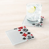 トランプのポーカー選手ギャンブラー遊のカードがラスベガスに似合う ガラスコースター (アングル)