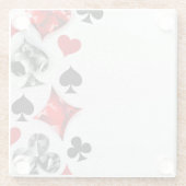 トランプのポーカー選手ギャンブラー遊のカードがラスベガスに似合う ガラスコースター (裏面)