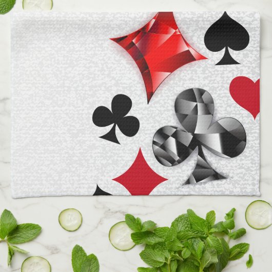 トランプのポーカー選手ギャンブラー遊のカードがラスベガスに似合う キッチンタオル (折り畳み)
