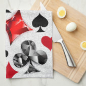 トランプのポーカー選手ギャンブラー遊のカードがラスベガスに似合う キッチンタオル (四つ折り)
