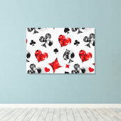 トランプのポーカー選手ギャンブラー遊のカードがラスベガスに似合う キャンバスプリント (インサイチュ (ウッドフロア))