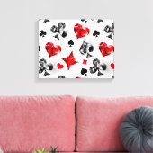 トランプのポーカー選手ギャンブラー遊のカードがラスベガスに似合う キャンバスプリント (インサイチュ (リビング))