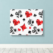 トランプのポーカー選手ギャンブラー遊のカードがラスベガスに似合う キャンバスプリント (インサイチュ (ウッドフロア))