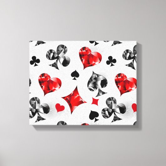 トランプのポーカー選手ギャンブラー遊のカードがラスベガスに似合う キャンバスプリント (正面)