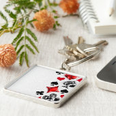 トランプのポーカー選手ギャンブラー遊のカードがラスベガスに似合う キーホルダー (側面)