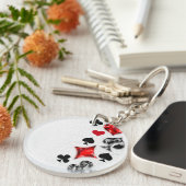 トランプのポーカー選手ギャンブラー遊のカードがラスベガスに似合う キーホルダー (正面右)