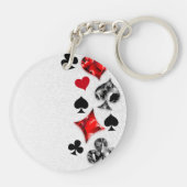トランプのポーカー選手ギャンブラー遊のカードがラスベガスに似合う キーホルダー (裏面)