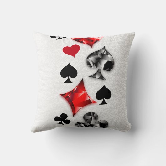 トランプのポーカー選手ギャンブラー遊のカードがラスベガスに似合う クッション (裏面)