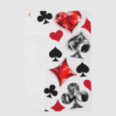 トランプのポーカー選手ギャンブラー遊のカードがラスベガスに似合う ゴルフタオル (正面)