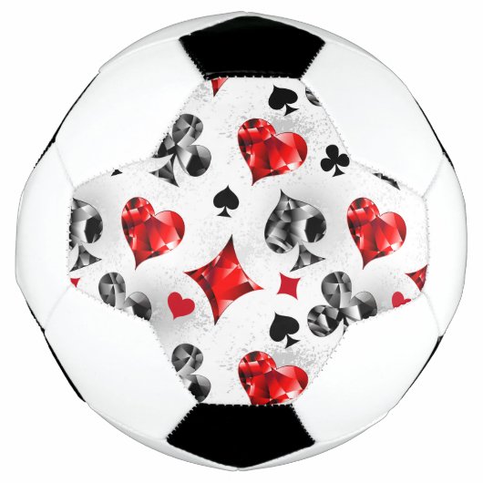 トランプのポーカー選手ギャンブラー遊のカードがラスベガスに似合う サッカーボール (正面)