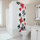 トランプのポーカー選手ギャンブラー遊のカードがラスベガスに似合う シャワーカーテン (インサイチュ)