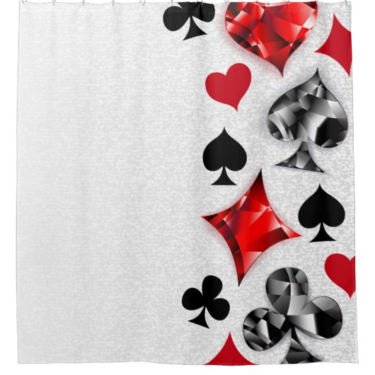 トランプのポーカー選手ギャンブラー遊のカードがラスベガスに似合う シャワーカーテン (正面)