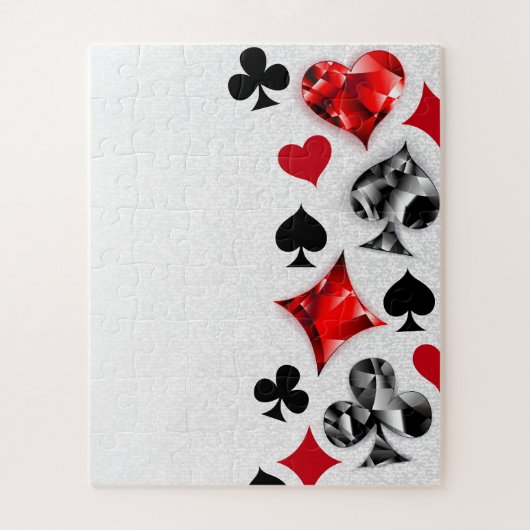 トランプのポーカー選手ギャンブラー遊のカードがラスベガスに似合う ジグソーパズル (縦)