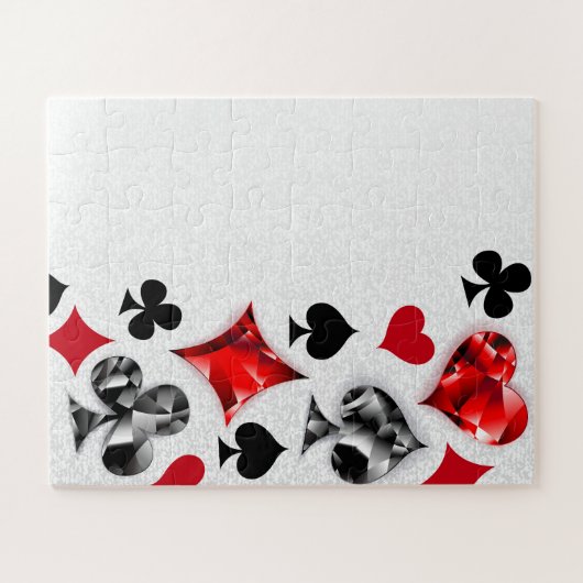トランプのポーカー選手ギャンブラー遊のカードがラスベガスに似合う ジグソーパズル (横)