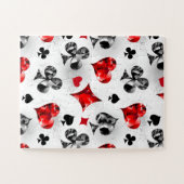 トランプのポーカー選手ギャンブラー遊のカードがラスベガスに似合う ジグソーパズル (横)