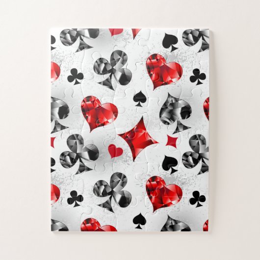 トランプのポーカー選手ギャンブラー遊のカードがラスベガスに似合う ジグソーパズル (縦)