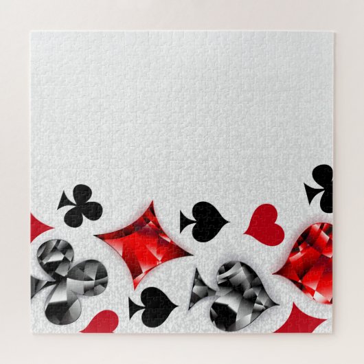 トランプのポーカー選手ギャンブラー遊のカードがラスベガスに似合う ジグソーパズル (横)