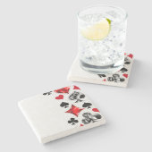 トランプのポーカー選手ギャンブラー遊のカードがラスベガスに似合う ストーンコースター (横)
