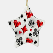 トランプのポーカー選手ギャンブラー遊のカードがラスベガスに似合う セラミックオーナメント (右)