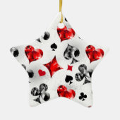 トランプのポーカー選手ギャンブラー遊のカードがラスベガスに似合う セラミックオーナメント (裏面)