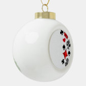 トランプのポーカー選手ギャンブラー遊のカードがラスベガスに似合う セラミックボールオーナメント (左)