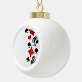 トランプのポーカー選手ギャンブラー遊のカードがラスベガスに似合う セラミックボールオーナメント (右)