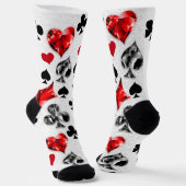 トランプのポーカー選手ギャンブラー遊のカードがラスベガスに似合う ソックス (傾斜あり)