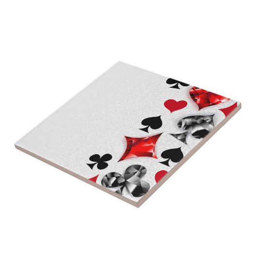 トランプのポーカー選手ギャンブラー遊のカードがラスベガスに似合う タイル (側面)