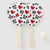 トランプのポーカー選手ギャンブラー遊のカードがラスベガスに似合う ハンドファン (正面&裏面)