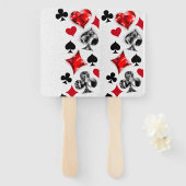 トランプのポーカー選手ギャンブラー遊のカードがラスベガスに似合う ハンドファン (正面&裏面)