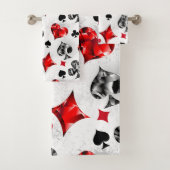 トランプのポーカー選手ギャンブラー遊のカードがラスベガスに似合う バスタオルセット (インサイチュ)