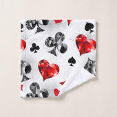 トランプのポーカー選手ギャンブラー遊のカードがラスベガスに似合う バスタオルセット (ウォッシュタオル)