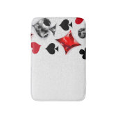 トランプのポーカー選手ギャンブラー遊のカードがラスベガスに似合う バスマット (正面縦)