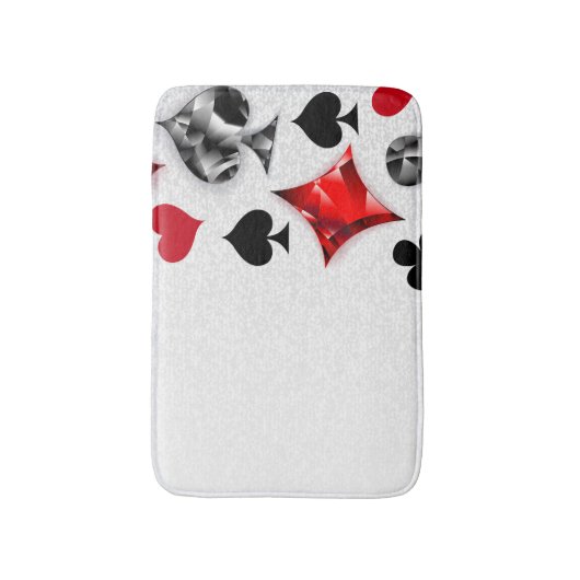 トランプのポーカー選手ギャンブラー遊のカードがラスベガスに似合う バスマット (正面縦)