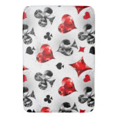 トランプのポーカー選手ギャンブラー遊のカードがラスベガスに似合う バスマット (正面縦)