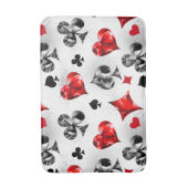 トランプのポーカー選手ギャンブラー遊のカードがラスベガスに似合う バスマット (正面縦)