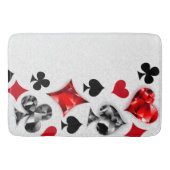 トランプのポーカー選手ギャンブラー遊のカードがラスベガスに似合う バスマット (正面)