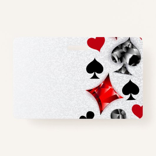 トランプのポーカー選手ギャンブラー遊のカードがラスベガスに似合う バッジ (正面)