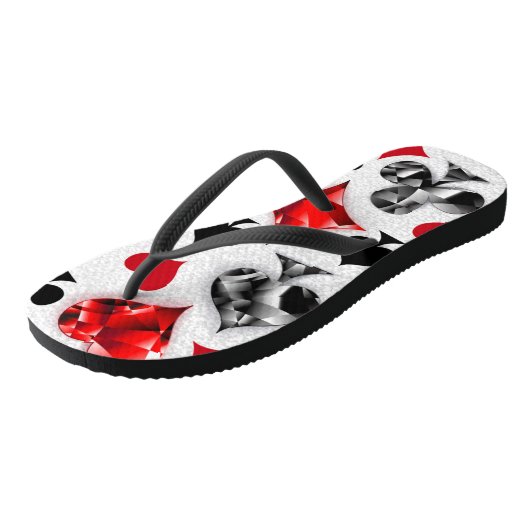 トランプのポーカー選手ギャンブラー遊のカードがラスベガスに似合う ビーチサンダル (アングル)