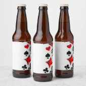 トランプのポーカー選手ギャンブラー遊のカードがラスベガスに似合う ビールラベル (ボトル)
