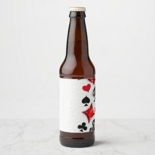トランプのポーカー選手ギャンブラー遊のカードがラスベガスに似合う ビールラベル
